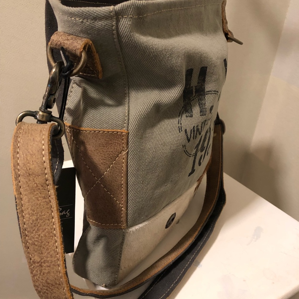 Era 1930 Shoulder Crossbody Canvas Purse upcycled - Picture 6 of 7
